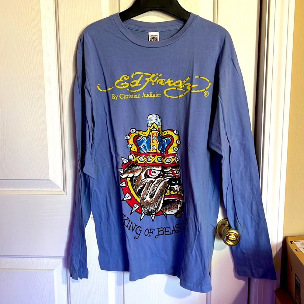 Ed Hardy bling long sleeve tee size M